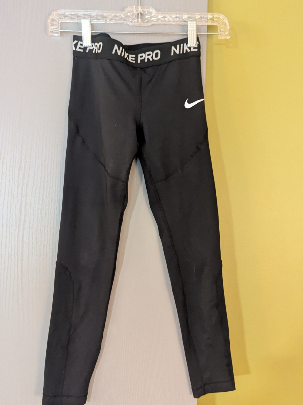 Nike Black Kids Performance Leggings with White Swoosh